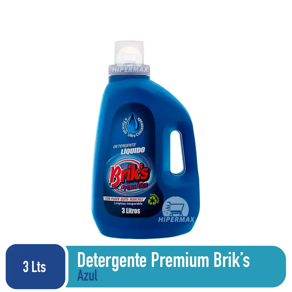 Detergente Premium Briks Azul 3 Lts