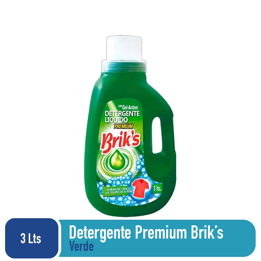 Detergente Premium Briks Verde 3 Lts
