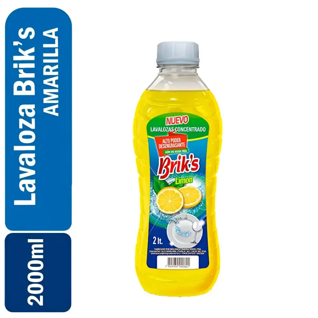 Lavaloza botella Briks Amarilla 2 Lts