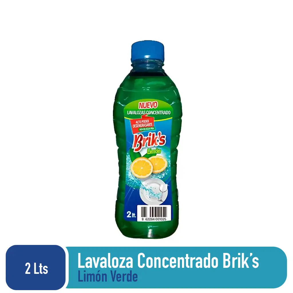 Lavaloza botella Briks Verde 2 Lts