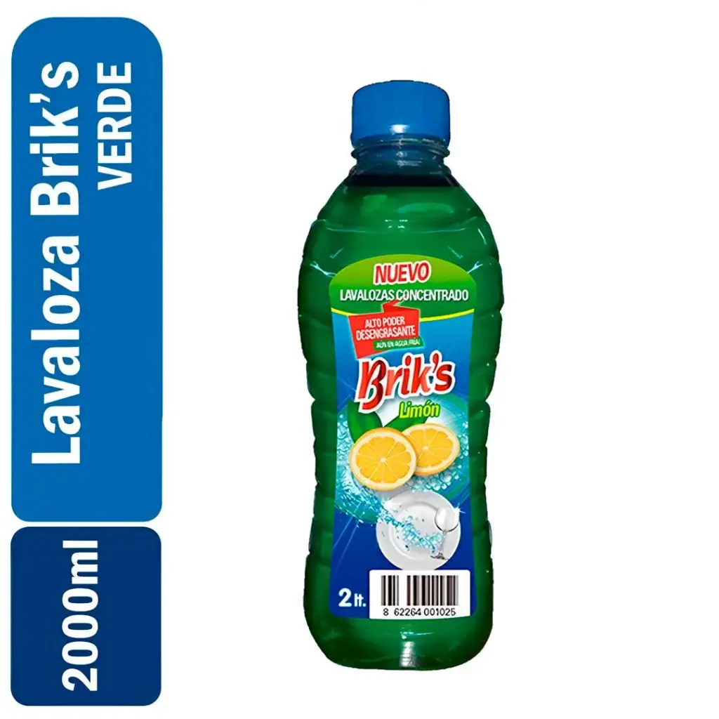 Lavaloza botella Briks Verde 2 Lts