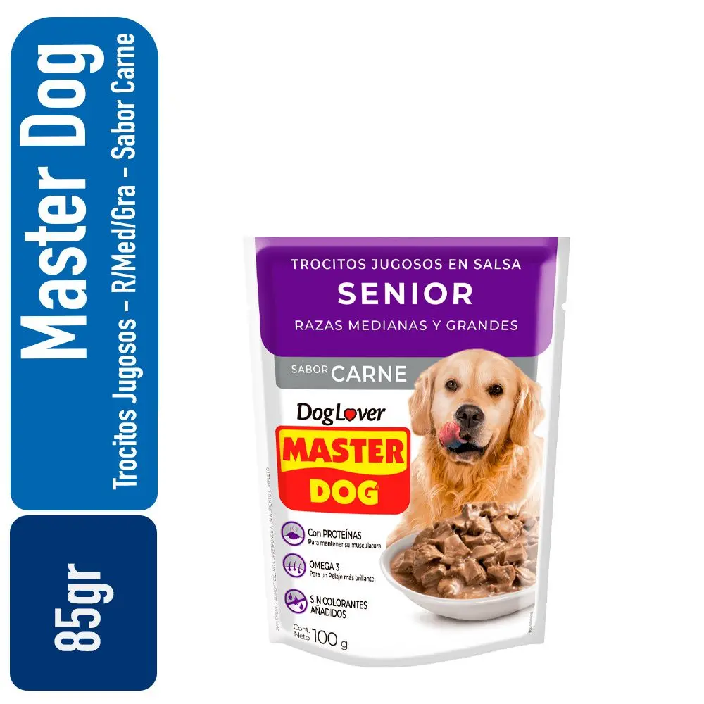 MasterDog Senior R/Med-Grande Carne 100gr (DUN 153445)