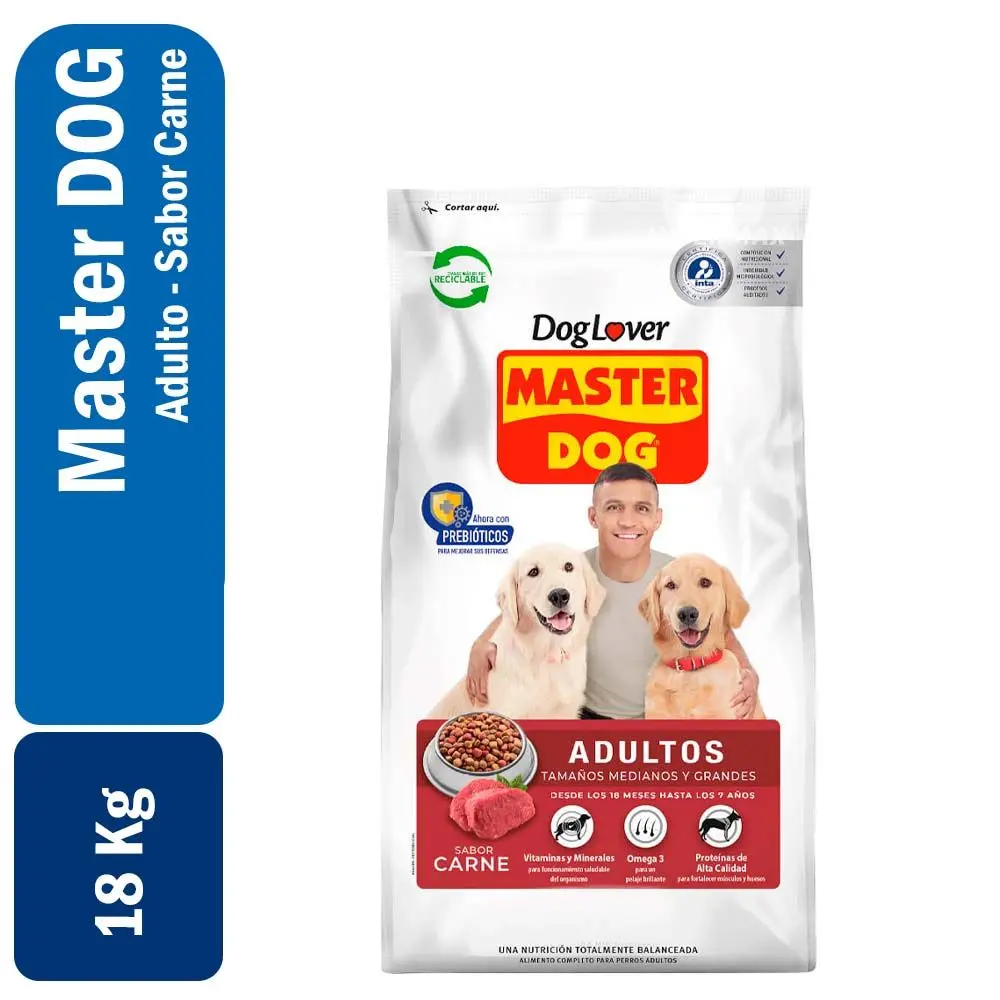 MasterDog Veteado Carne Arroz Vegetales 18Kg