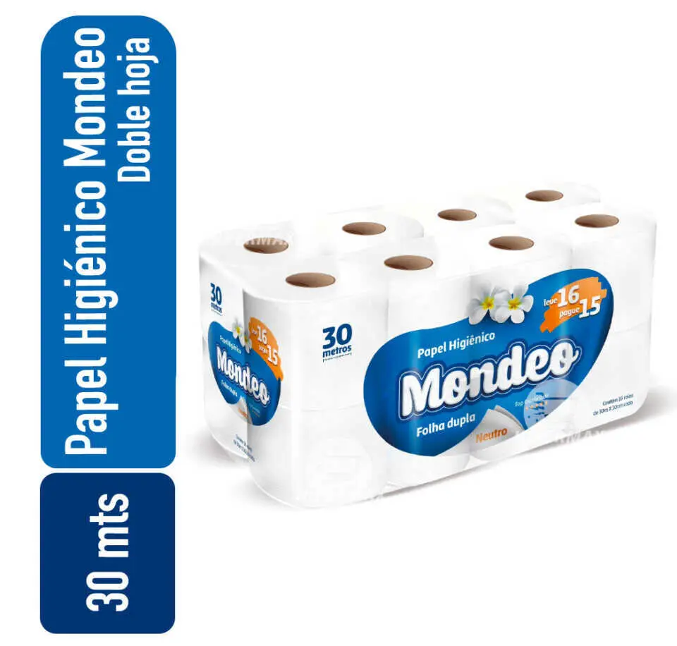 Papel Higienico Mondeo 30mts (Pack 16)